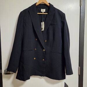 Tuckernuck Princess Diana Oversized‎ Double Breasted Blazer In Navy Blue XXXL